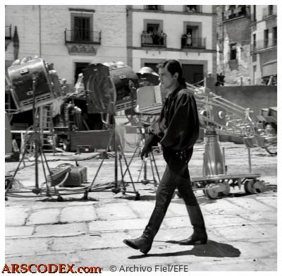 Alain Delon on the set of The Black Tulip in Trujillo