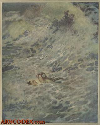 The Little Mermaid old illustration by Edmund Dulac