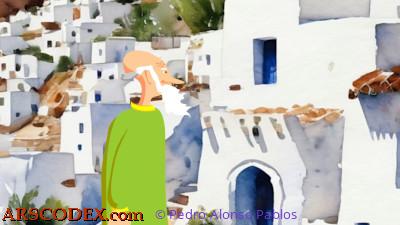 The Arab astrologer in Mojácar, in a still from Daga bailaora film