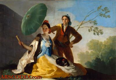 El quitasol (1777), painting by Goya